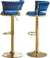 Velvet Swivel Fancy Bar Chair Navy Blue. 