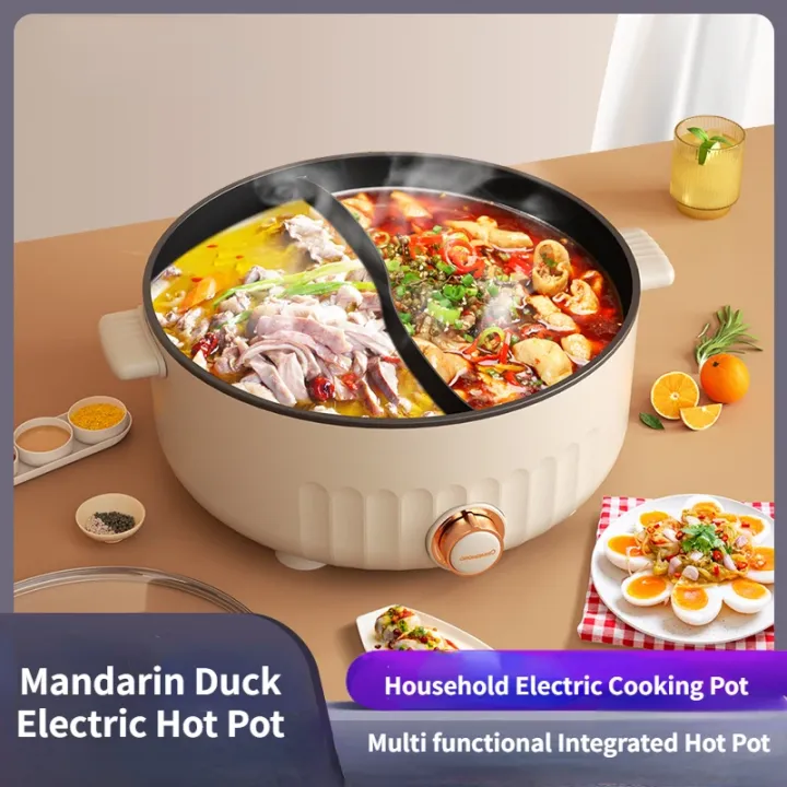 Electric Cooker Household Multifunctional Frying and Roasting Machine One Large Capacity 6L Electric Pot Yuanyang Pot