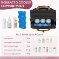 Detachable Breast Pump Bag with Ice Pack Double Layer Portable Breast Milk Cooler Travel Bag Compatible for Wearable Breast Pump. 