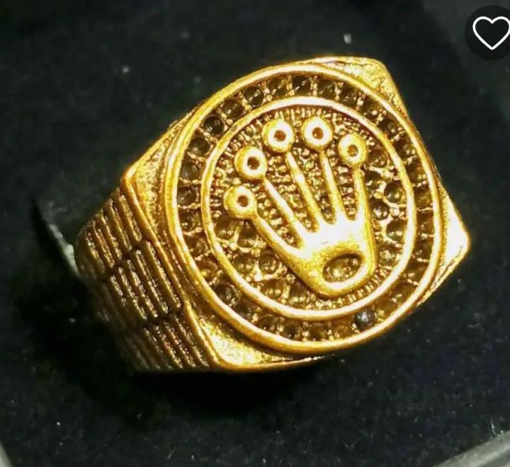 ROP TRENDING STAINLESS STEEL HIP-HOP GOLDEN TITANIUM CROWN RING FOR MEN OR BOYS