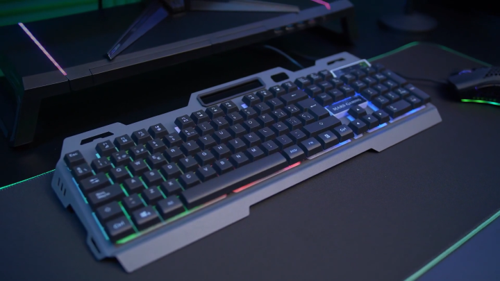 Metal RGB Gaming Keyboard  – Compact Mechanical feel Wired Keyboard with Rainbow Backlight, USB Plug & Play, Anti-Ghosting for FPS Gamers, Office, PC, Laptop, PS4, PS5, Xbox, Windows & Mac- SnapMart