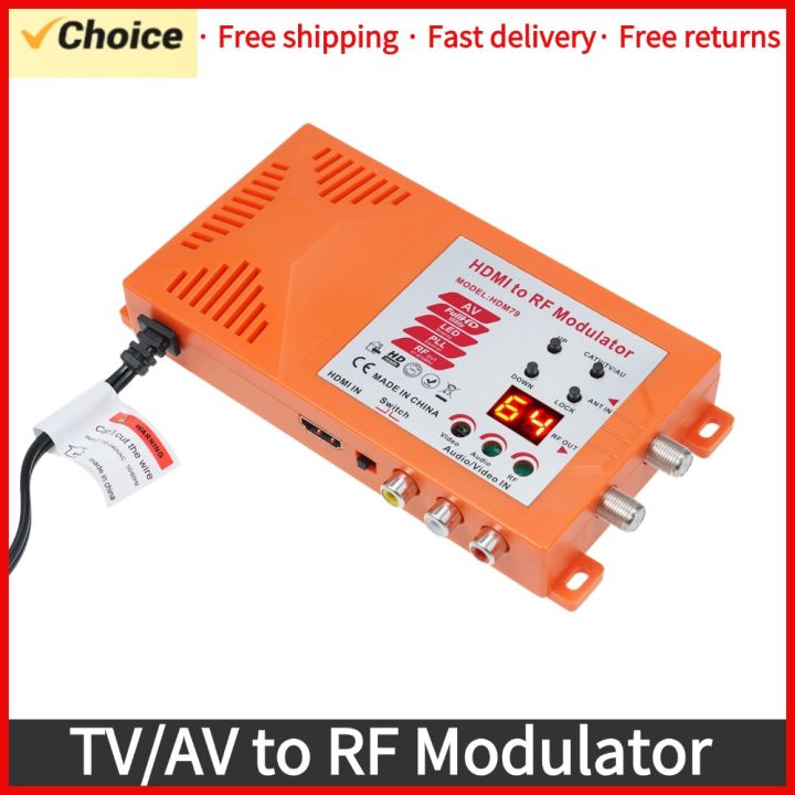 TV/AV to RF Modulator Coaxial UHF Converter Adapter w/ANT & Channel ...