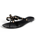 Summer Slippers Women Fashion Flip Flops Luxury Designer Female Beach Rivet Big Bow Flat Sandals Girls Jelly Shoes.