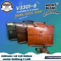 Mont Blanc Leather Hand Bag for 14.6 inc to 15.6 inc - Brown-black-Coffee. 