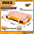 Ingco Multi-Purpose Tool Box, 15 Inches, Can Be Stacked, Model Pbx1511 (Plastic Organizer). 