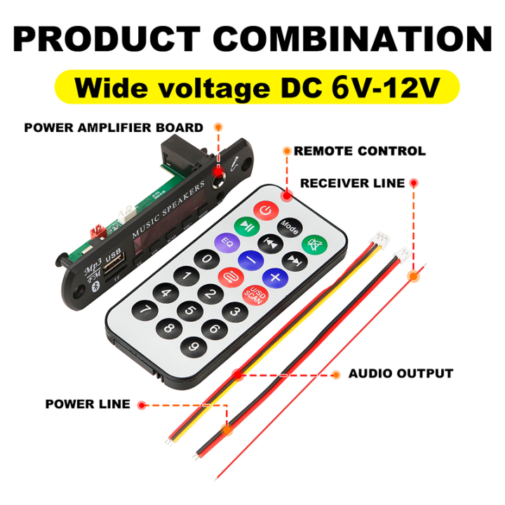 DC%20%2012V%20Bluetooth%205.0%20MP3%20WMA%20WAV%20APE%20Decoder%20Board%20Hands-free%20Car%20Audio%20Microphone%20USB%20TF%20FM%20Radio%20Mp3%20Music%20Player%20Speaker%20-%20Image%206