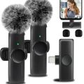 MMD-F19 Wireless Microphone All Type-c Smartphones  (2 Microphones 1 Receiver) HD Vlog/Live/Video Recording. 