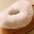 Anti-slip Thick Plush Snow Boots Women Faux Suede Platform Fur Winter Boots Woman Slip On Warm Cotton Padded Shoes Female 45.