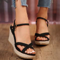 New Summer Fashion Sandals, Wedge-heeled Waterproof Platform, Thick-soled Roman Platform-soled Sandals, Large Size Women's Shoes.