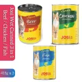 Josi Cat Adult Cat Wet Food Canned 3 in 1 (Beef/Chicken/Fish). 