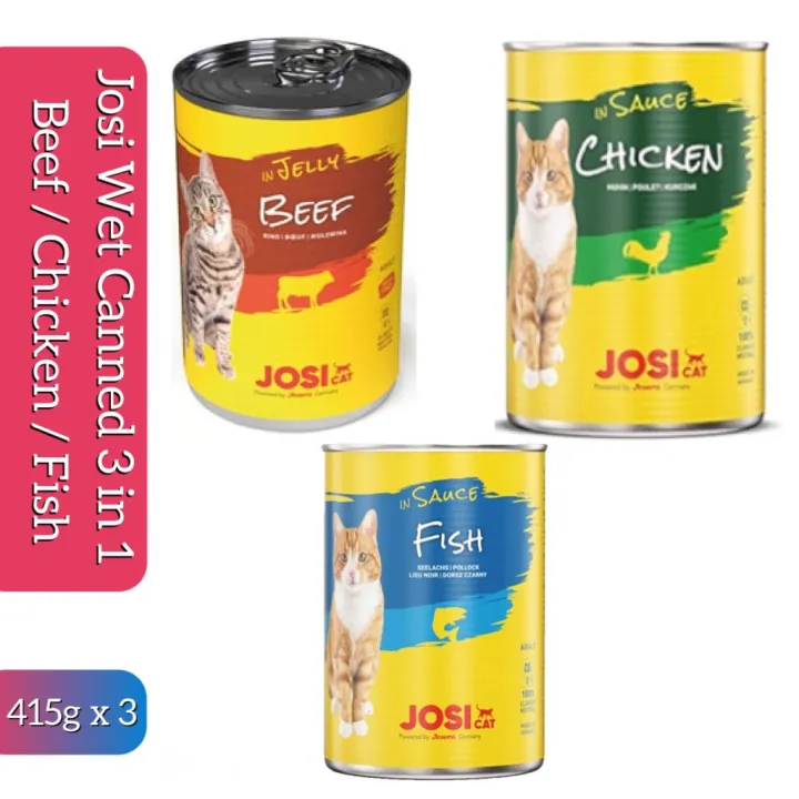 Josi Cat Adult Cat Wet Food Canned 3 in 1 (Beef/Chicken/Fish)