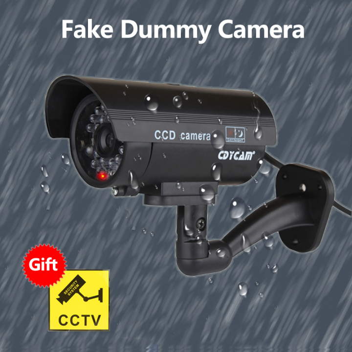 Fake Camera Outdoor Indoor CCTV Surveillance Simulation Dummy Camera With Flashing LED Light Home Security Protection Bullet Cam