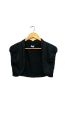 women's crop shimmery waist coat cardigan black. 