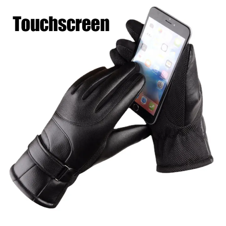 1%20Pair%20Winter%20Cycling%20Leather%20Motorcycle%20Cotton%20Gloves%20Black%20Thick%20Velvet%20Cold%20Resistant%20And%20Windproof%20Cycling%20Cotton%20Gloves%20-%20Image%202