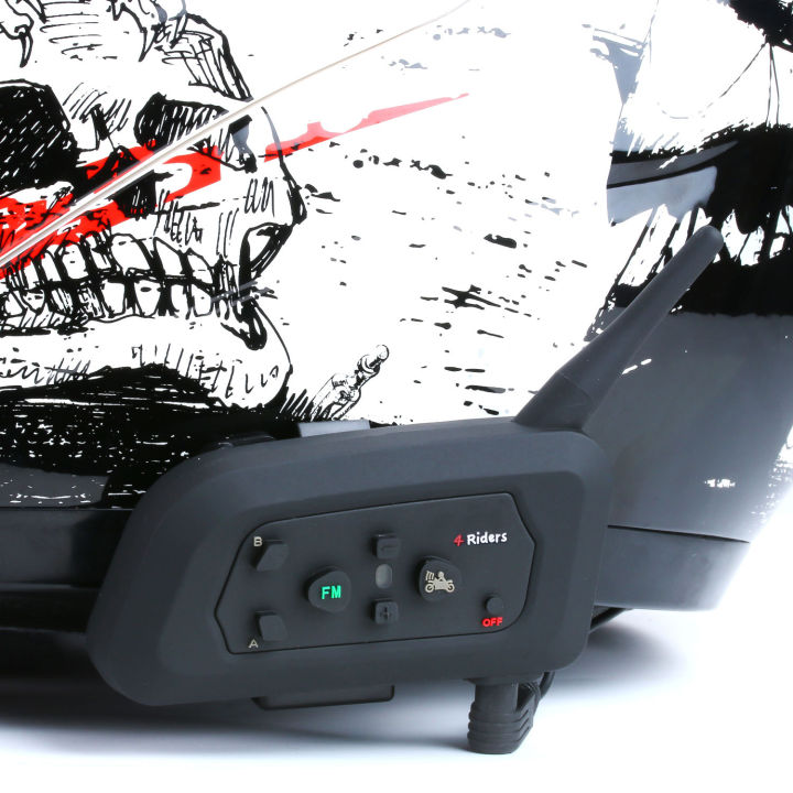 V4%20PRO%20Motorcycle%20Helmet%20Bluetooth%20Intercom%20Headset%201200M%204%20Riders%20Full%20Duplex%20Interphone%20With%20Fm%20Radio%20Waterproof%20Communicator%20-%20Image%203