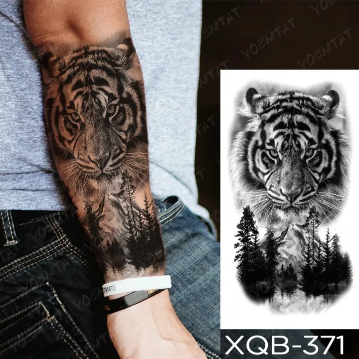 5PCS%20Waterproof%20Temporary%20Tattoo%20Sticker%20Praying%20Cross%20Lion%20Tiger%20Wolf%20Cross%20Wild%20Animal%20Women%20Men%20Arm%20Fake%20Sleeve%20Tattoos%20-%20Image%205