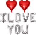 8 Pcs "I Love You" Foil Balloons – Romantic Decoration Set for Anniversary, Proposal, Valentine’s Day – Red, Silver, Gold Optional. 