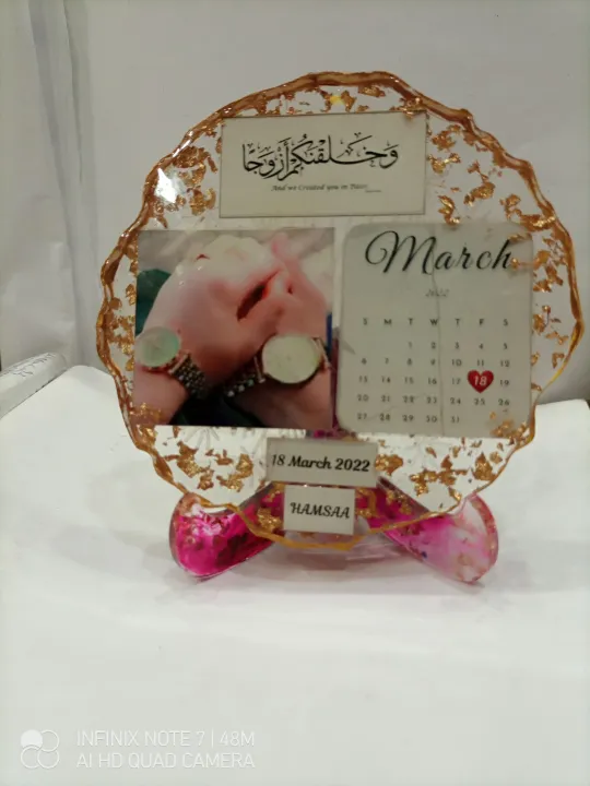 resin small sidetable frame anniversary best gift/birthday gift / resin art /personalized frame
