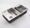 Double Bowl 82×45cm Hand Made 304 Stainless Steel Kitchen Sink Set. 