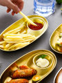 Ramadan Dinner Plate 304 Stainless Steel, Divided Seasonings Plate Snack Pallet, Suitable for Dipping Sauce, Appetizers, Snacks. 