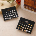 FNIO Women's Earrings Set Pearl Earrings For Women Bohemian Fashion Jewelry 2020 Geometric Crystal Heart Stud Earrings. 