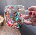 Double Wall Glass mug 450ml/350ml/250ml best for coffee ,tea and other drinks. 