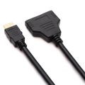 Kit 2Pcs HDMI 1 in 2 out Splitter Adapter HDMI Male To 2 Female 1080P 25CM HDMI Male To Female Conversion Cable. 