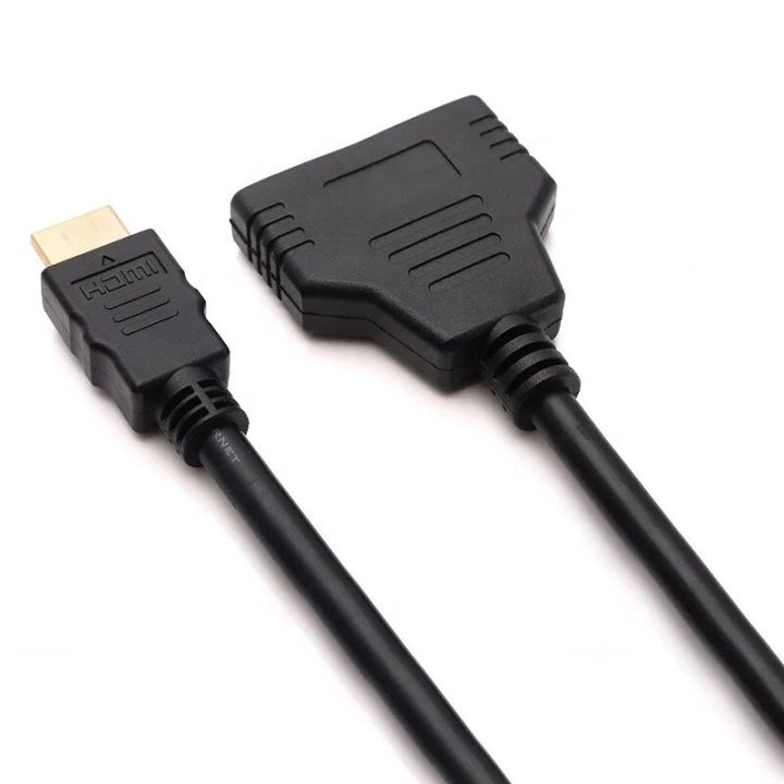 Kit%202Pcs%20HDMI%201%20in%202%20out%20Splitter%20Adapter%20HDMI%20Male%20To%202%20Female%201080P%2025CM%20HDMI%20Male%20To%20Female%20Conversion%20Cable%20-%20Image%203