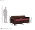 Feltro Sheesham Wood Sofa Bed With Storage (King Size, Walnut + with mattress. 