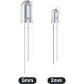 200 Pcs Led Diode, 3mm 5mm Clear LED Light Emitting Diodes Bulb LED Lamp Red Green Blue Yellow White, for Science Experiment. 
