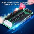 SCSI SCA 80 PIN to 68 50 PIN SCSI Adapter SCA 80 PIN to SCSI 68 IDE 50 Hard Disk Adapter Converter Adaptor. 