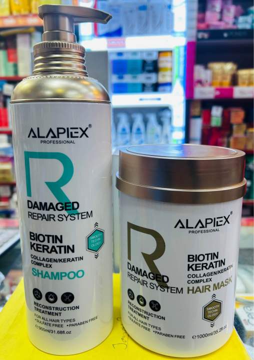 Alapiex Professional Biotin Keratin Hair Mask And Shampoo Combo (1000ml+900ml)