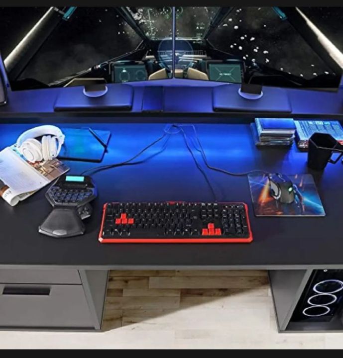 Warrior%20Gaming%20Desk%20%20Computer%20Desk%20Workstation%20For%20Large%20PC%20Gaming%20table%20Or%20Home%20Office%20Desk%20Perfect%20Black%20Desk%20With%20Drawers%20&%20Storage%20-%20Image%202