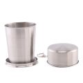 1pc Stainless Steel Retractable Cup Outdoor Travel Toiletry Cup Portable Creative Compression Cup Mini Handy Cup Folding Cup. 