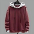 Men`s Winter Cotton White Long Sleeve Hoodie For Man.