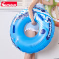 Camebust Double Valves Swim Ring Inflatable Float Tube Water Play Toys  for adult kids Blue and Yellow Color 43in. 