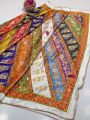 *Alhamdulilla silk digital printed fancy shawl dupatta with pasting real mirror, marble and sitara  - 4 side border   Length 2.5 meters *_ Width 1.25 meters. 