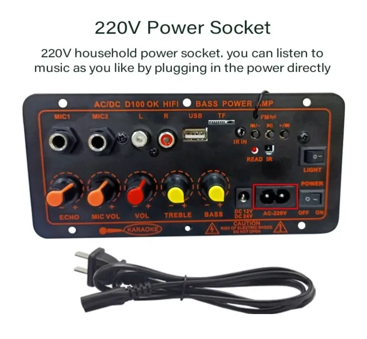 220V%2012V%20300W%20Digital%20Bluetooth%20Amplifier%20Board%20Subwoofer%20Dual%20Microphone%20Karaoke%20Amp%20Speaker%20Home%20Theater%20DIY%20Rechargable%20Version%20300W%20-%20Image%202