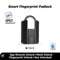 IP67 TTLock Bluetooth APP Smart Padlock Fingerprint Lock Keyless Mini Bag with Aleax Google Home Electronic Door Lock. 