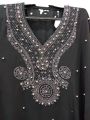 HIGH QUALITY BUTTERFLY STYLE ABAYA BURQA FOR MUSLIM GIRLS PAKISTANI WOMEN BLACK AND WHITE BEADS WORK PEARL WORK ON NECK. 