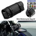 Motorcycle Saddlebags PU Leather Front Fork Tail Tool Bag Luggage For Harley Chopper Bobber Cruiser Sportster XL 883 1200 Bag.