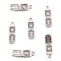 10PCS 9*27mm Picture Color Cellphone Mobile Charms Pendant Metal Alloy DIY Necklace Bracelet Earrings Marking.