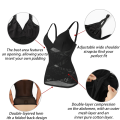 Women Compression Corset V Neck Cross Mesh Body Shaper Seam-free Tank Top Tummy Control Underwear Slimming Camisole Bustier.