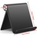 Adjustable Portable Foldable Desktop Tablet & Phone Stand with Secure Clamps - Hands-Free Viewing Compact Design for Home. 