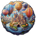 Wooden Puzzle for Adults - Dream Castle Puzzle, Unique Shape Wooden Jigsaw Puzzles, Modern Art Home Decor, Good  Idea. 