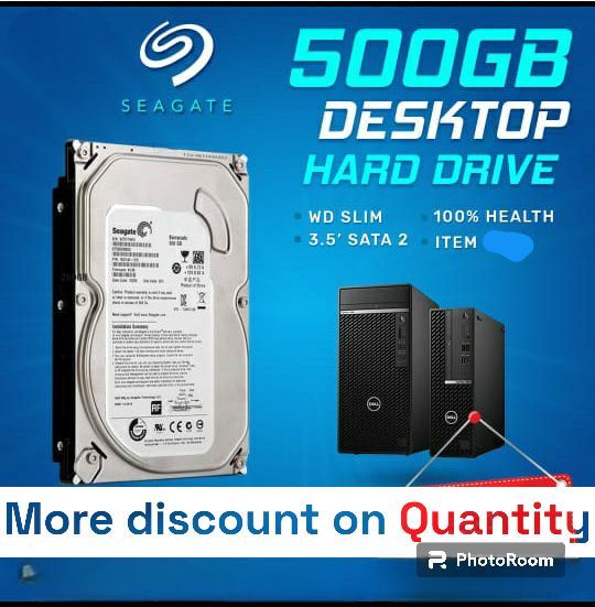 500GB 3.5" Internal PC Hard Drive for Desktop / Tower PC 3.5 Video Hard Drive for PC / DVR New Hard Drive Machine Pulled Out