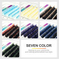 Ombre Green Red Brown Blue Purple Color Eyelash Extension Individual Faux Mink Eyelashes Gradient False Lashes for Makeup Tool. 
