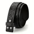 Genuine Leather retro men's and women's belt embossed pure cowhide retro nostalgic belts for women versatile jeans Western style. 