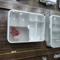 Wall Cabinet rack for Bathroom, Kitchen. Wall mounted cabinet. Transparent Double Door Cabinet. Luxury Design Cabinet, Beautiful Design Cabinet, Kitchen Storage Cabinet, Bathroom Cabinet. Best used to store bathroom and kitchen items.Wall hanging Cabinet.. 