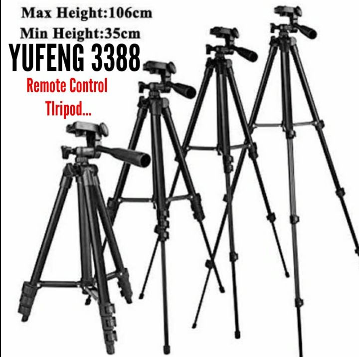 YUFENG 3388 Remote Control Tlripod 360 Degree Professional Tripod Stand Aluminum Alloy Tripod For Camera & Mobile Stand